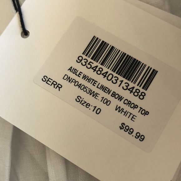 Dissh Aisle Edit white linen bow crop top - Picture 5 of 7